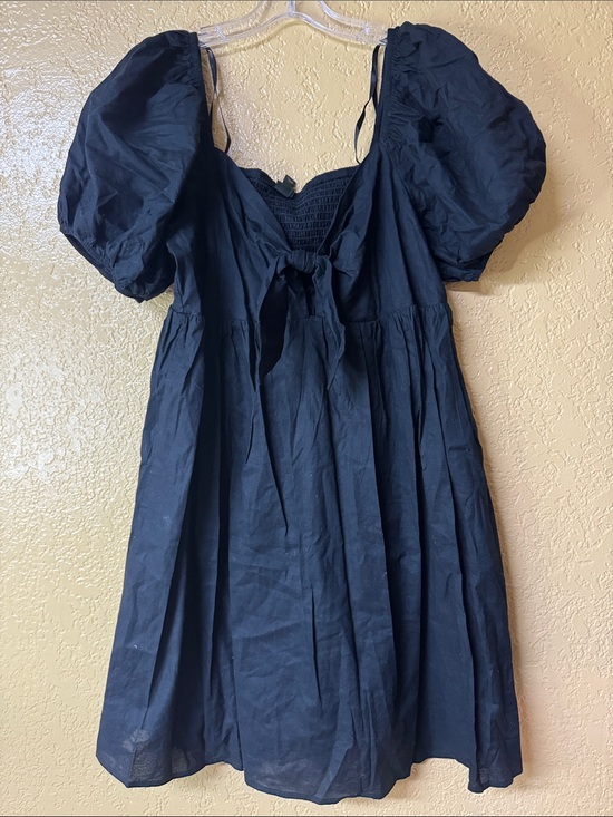 wild fable Dresses & Skirts - wild fable Navy Puff Sleeve Tie-Front Mini Dress